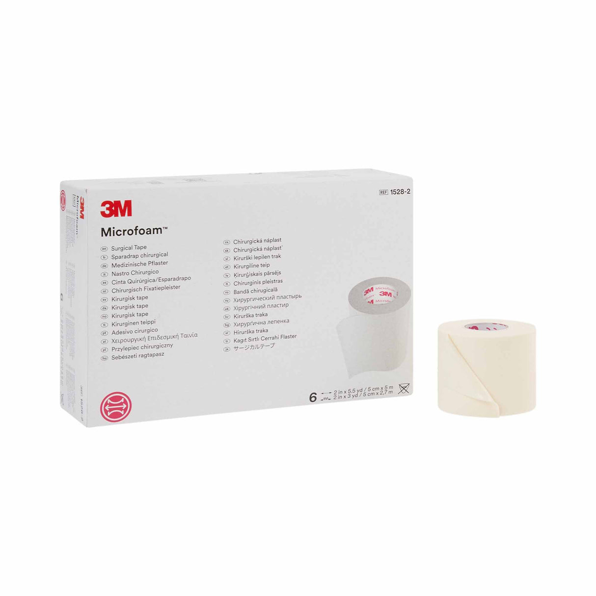 Medical Tape 3M Microfoam White 2 Inch X 5-1/2 Yard Elastic / Foam NonSterile