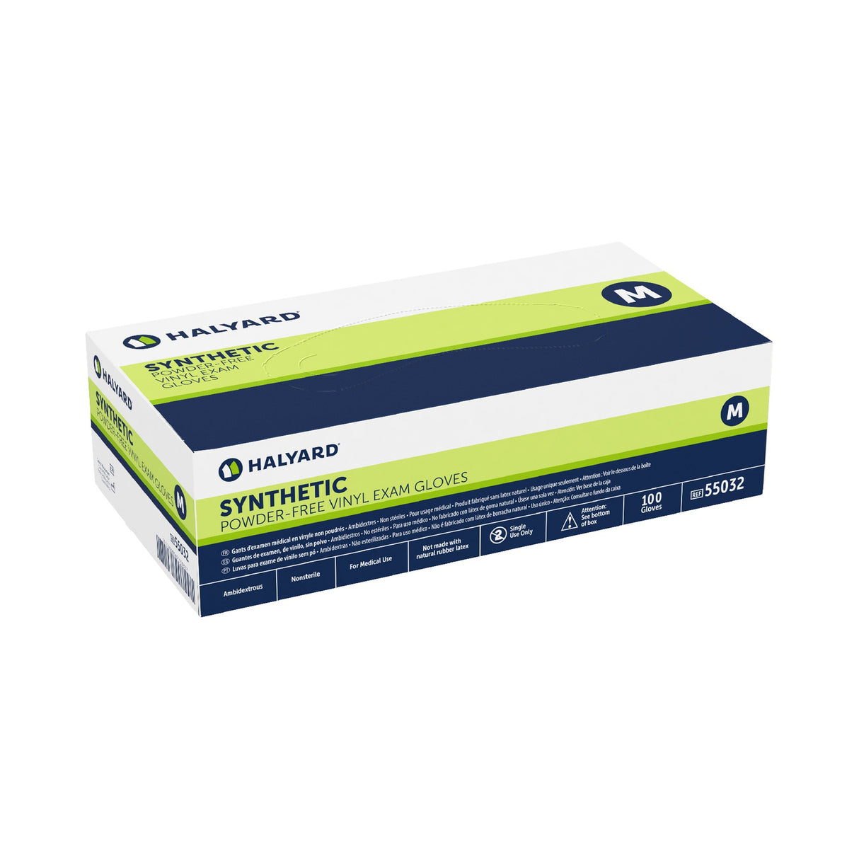 Exam Glove Halyard Medium NonSterile Vinyl Standard Cuff Length Smooth Clear Not Rated
