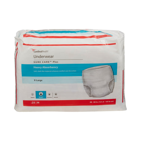 Unisex Adult Absorbent Underwear Sure Care Plus Pull On with Tear Away Seams X-Large Disposable Heavy Absorbency