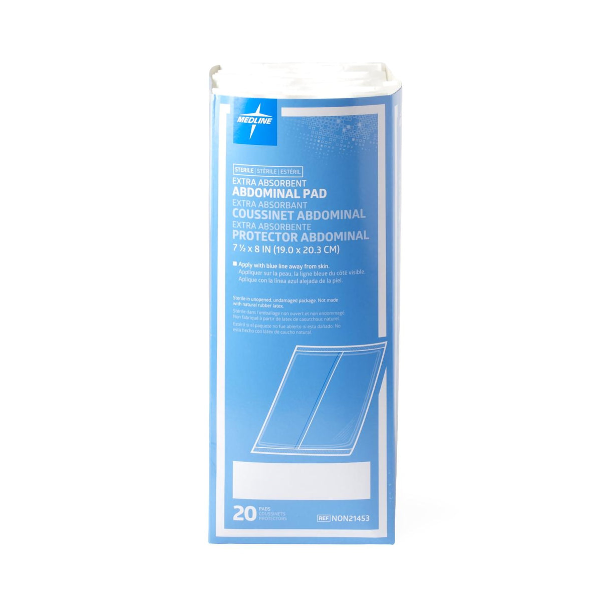 Abdominal Pad Medline 7-1/2 X 8 Inch Sterile 1 per Pack