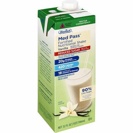 Oral Supplement Med Pass Reduced Sugar Vanilla Flavor Liquid 32 oz. Carton