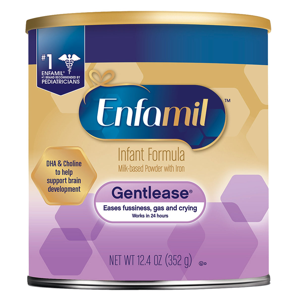 Infant Formula Enfamil Gentlease Unflavored 12.4 oz. Can Powder Milk-Based Fussiness / Gas / Crying
