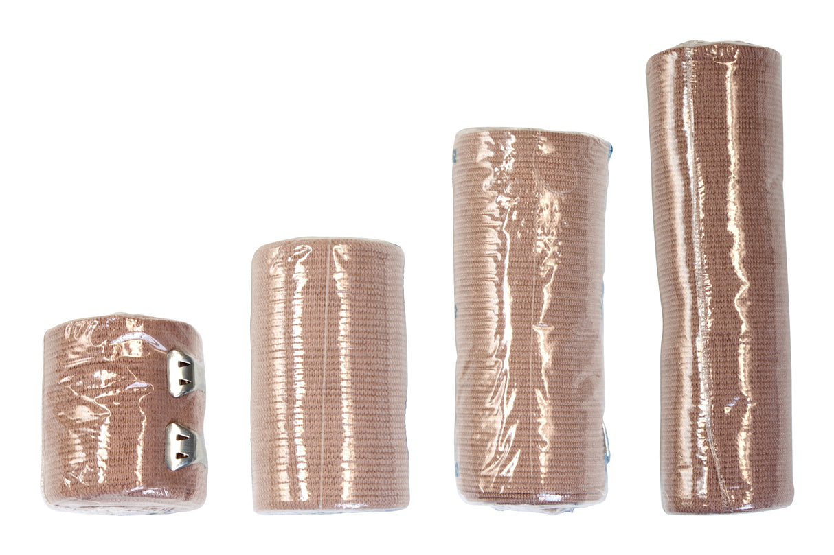 Elastic Bandage Dynarex 4 Inch X 4-1/2 Yard Clip Detached Closure Tan NonSterile Standard Compression