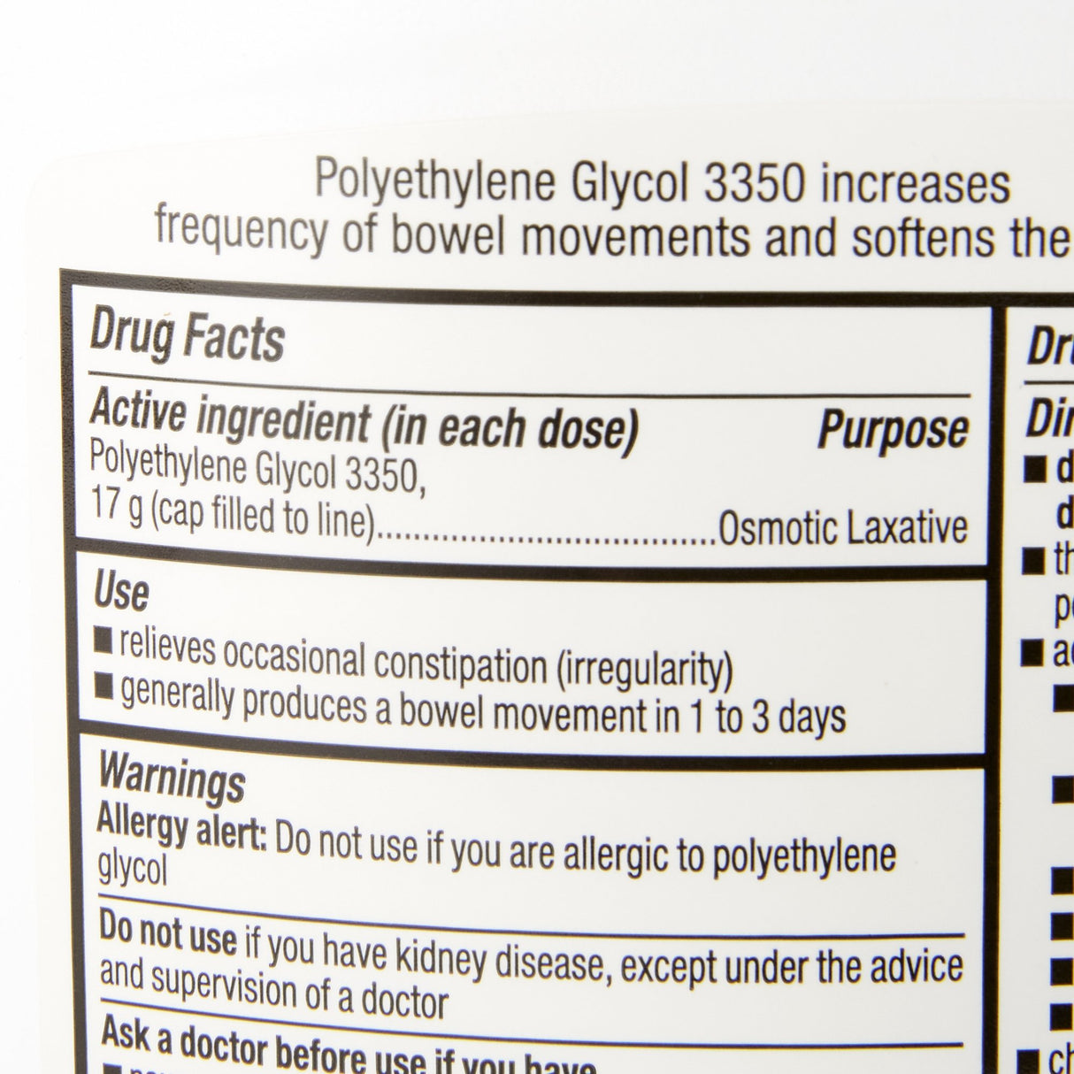 Polyethylene Glycol 3350 (PEG 3350) 17 Gram / Dose Powder for Solution 17.9 oz.