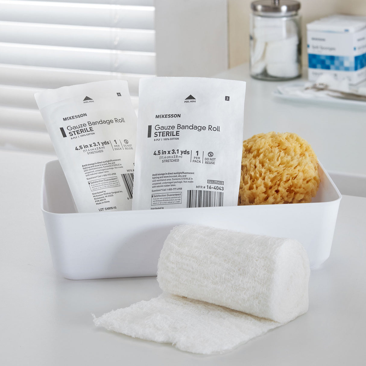 Fluff Bandage Roll McKesson 4-1/2 Inch X 3-1/10 Yard 6-Ply Sterile 1 per Pouch