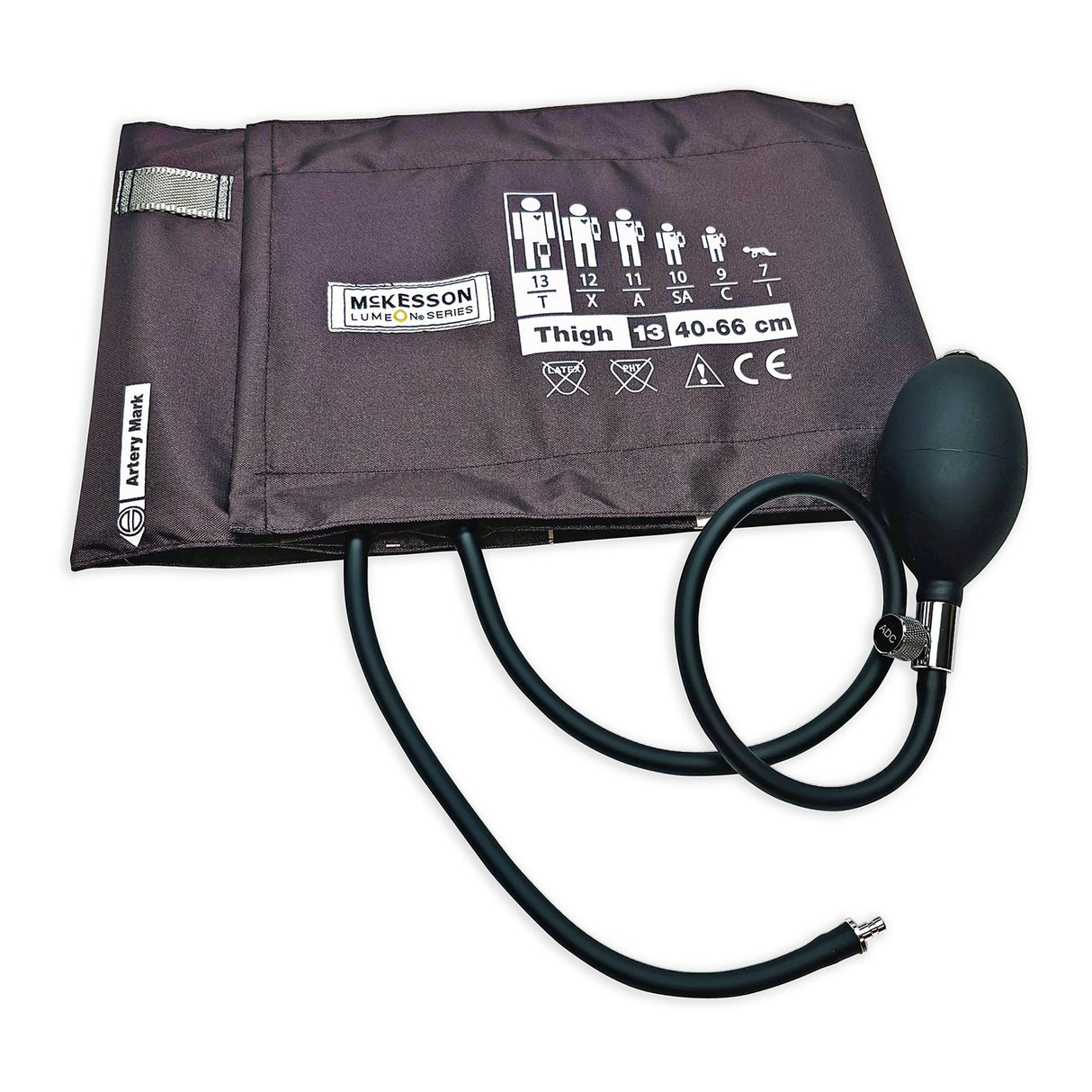 Reusable Blood Pressure Cuff and Bulb McKesson LUMEON 40 to 66 cm Leg Nylon Cuff Thigh Cuff