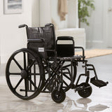 Bariatric Wheelchair McKesson Dual Axle Desk Length Arm Swing-Away Footrest Black Upholstery 22 Inch Seat Width Adult 450 lbs. Weight Capacity