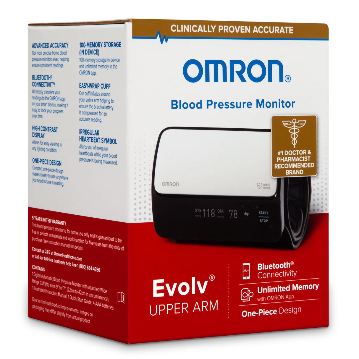 Home Automatic Digital Blood Pressure Monitor Evolv Wide Range Cloth Fabric Cuff 23 - 43 cm Mobile