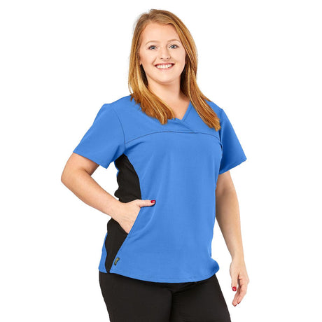 California AVE Women's Yoga-Style Stretch Scrub Tops with Pockets
