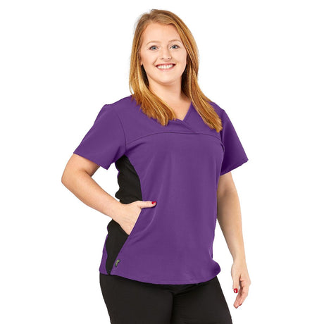 California AVE Women's Yoga-Style Stretch Scrub Tops with Pockets