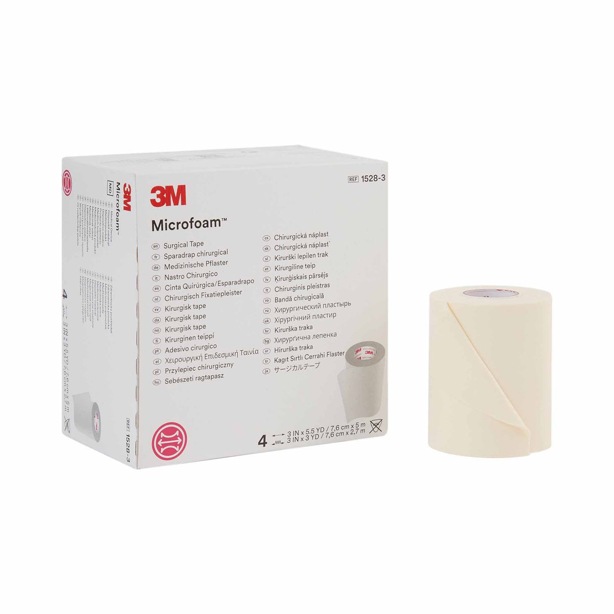 Medical Tape 3M Microfoam White 3 Inch X 5-1/2 Yard Elastic / Foam NonSterile
