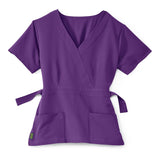 Park AVE Women's Stretch Mock-Wrap Scrub Tops with Pockets