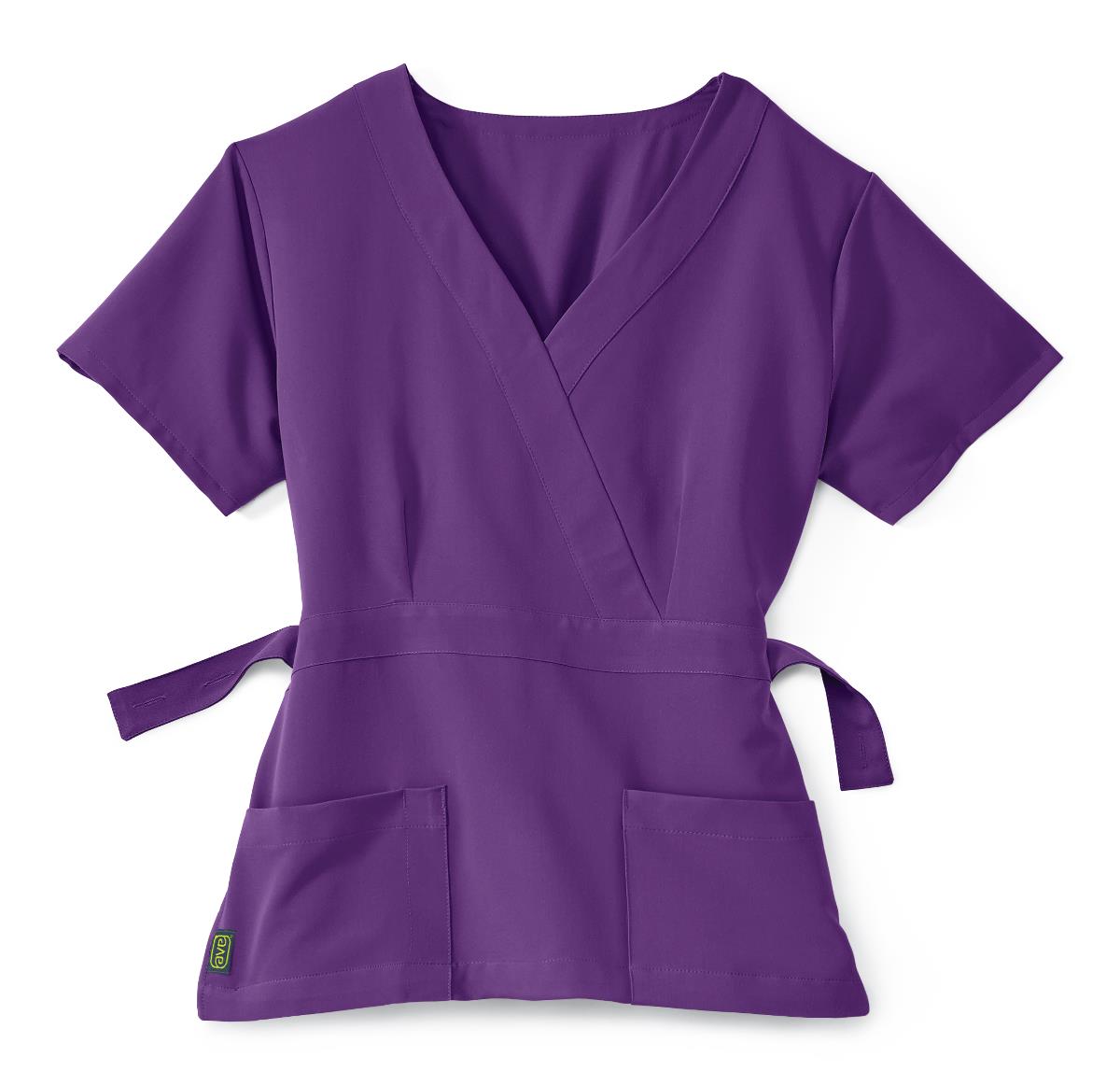 Park AVE Women's Stretch Mock-Wrap Scrub Tops with Pockets