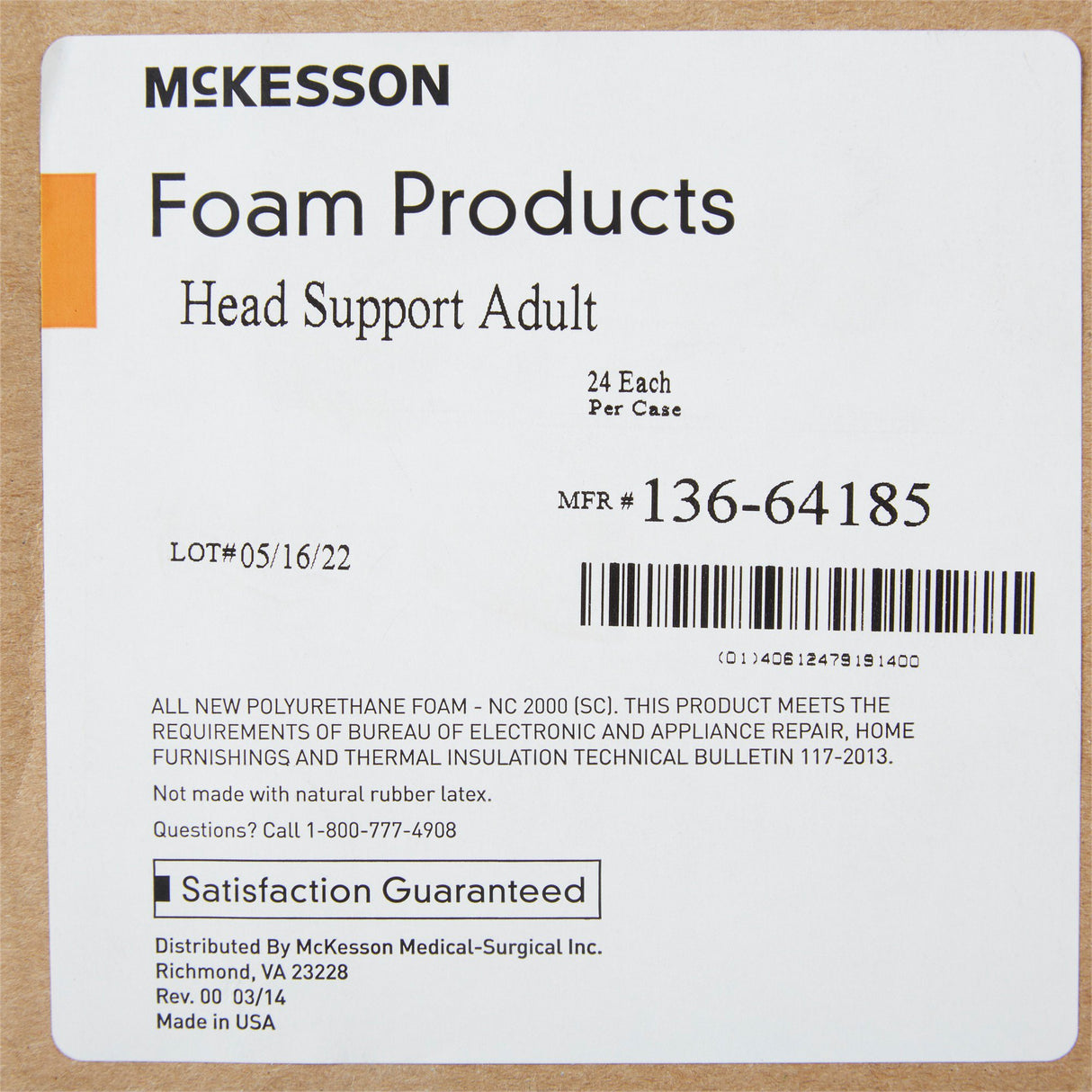 Head Positioner McKesson 9 W X 8 D X 4-1/2 H Inch Foam Freestanding