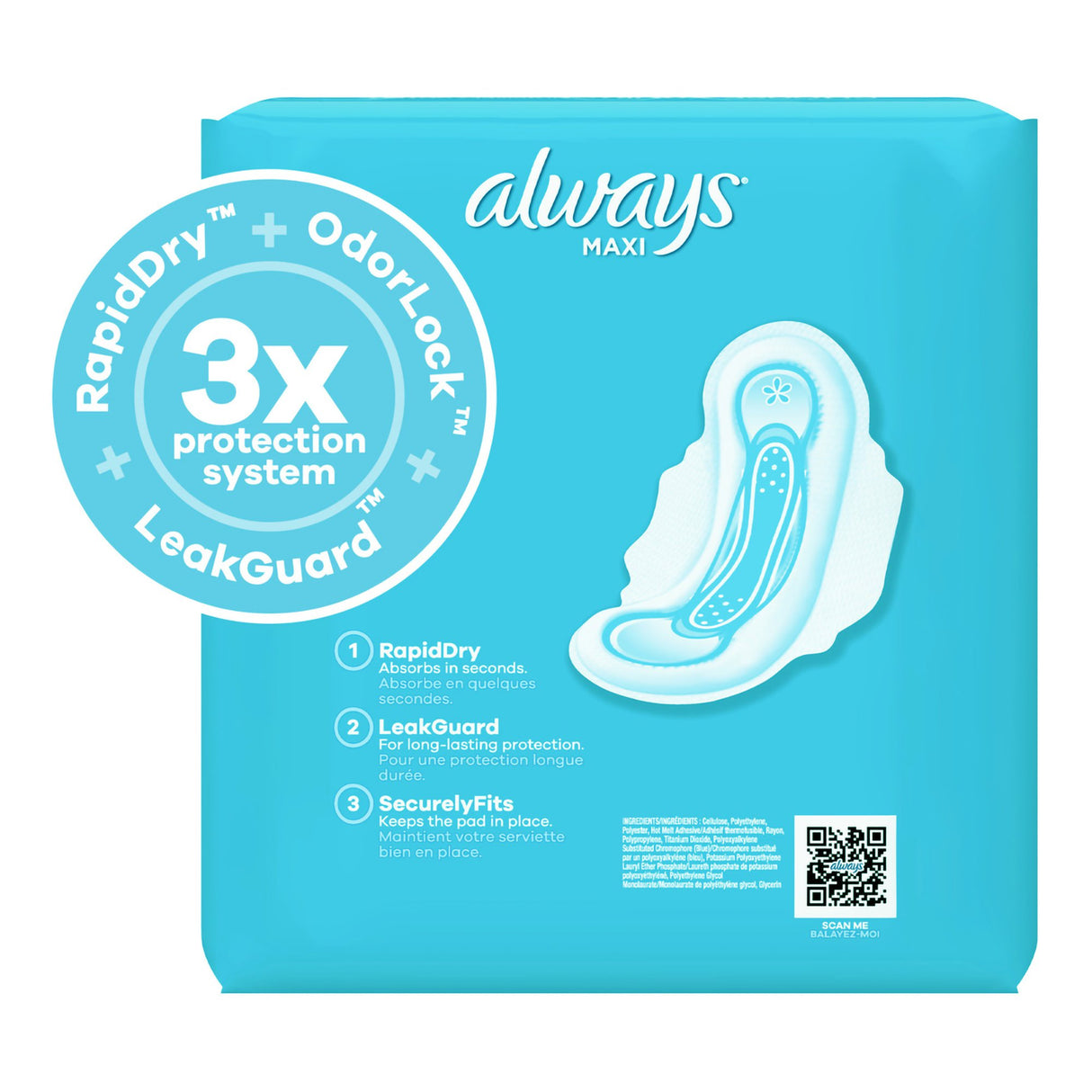 Feminine Pad Always Maxi With Wings Regular Absorbency