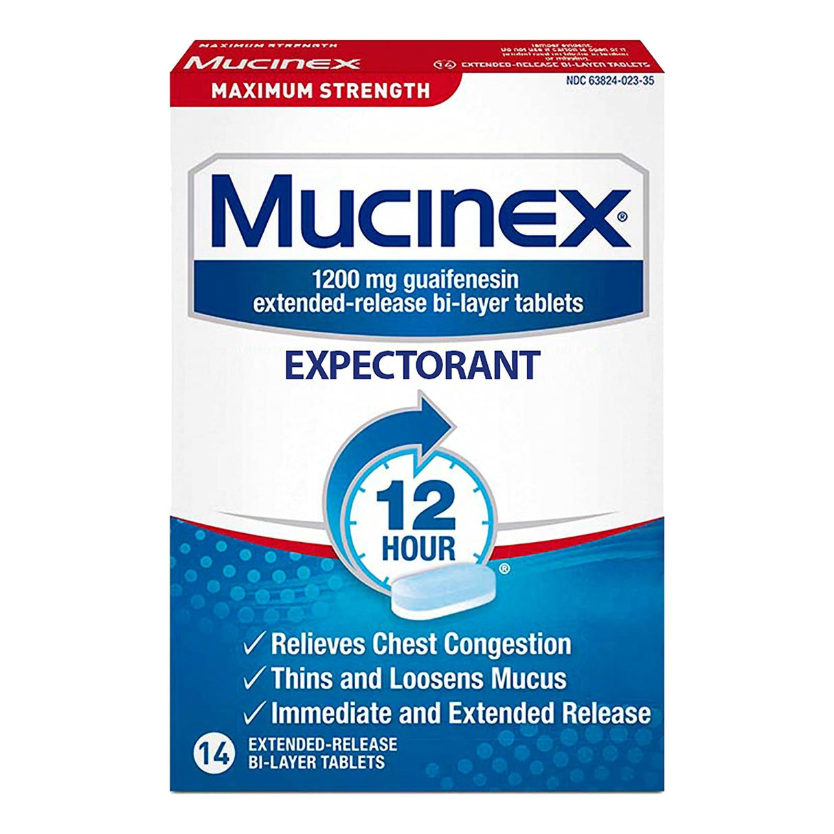 Cold and Cough Relief Mucinex ER 1200 mg Strength Tablet