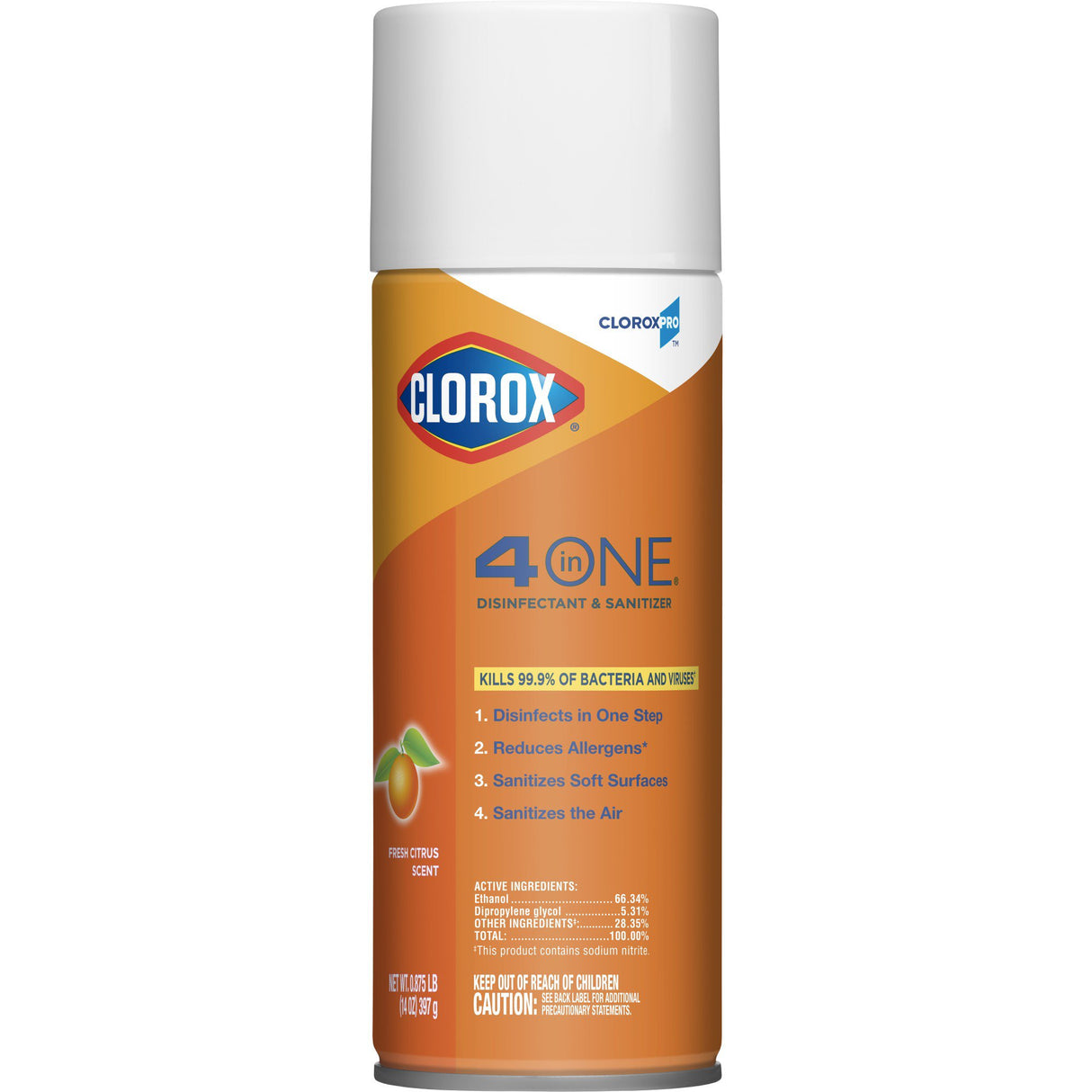 CloroxPro Clorox 4 in One Surface Disinfectant / Sanitizer Alcohol Based Aerosol Spray Liquid 14 oz. Can Citrus Scent NonSterile