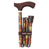 Folding Cane Switch Sticks Aluminum 32 to 37 Inch Height Mimi Print