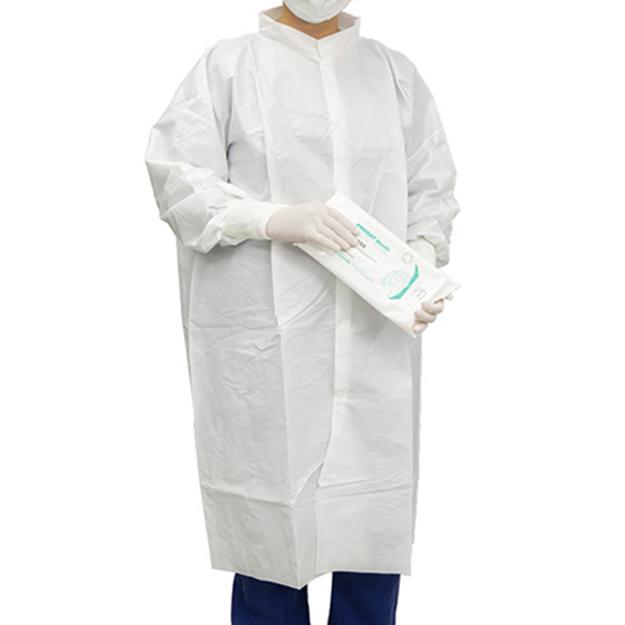 Cleanroom Lab Coat Contec CritiGear White 3X-Large Knee Length Microporous Fabric Disposable