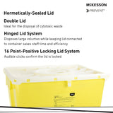 Chemotherapy Waste Container McKesson Prevent Yellow Base 20-4/5 H X 17-3/10 W X 13 L Inch Vertical Entry 12 Gallon