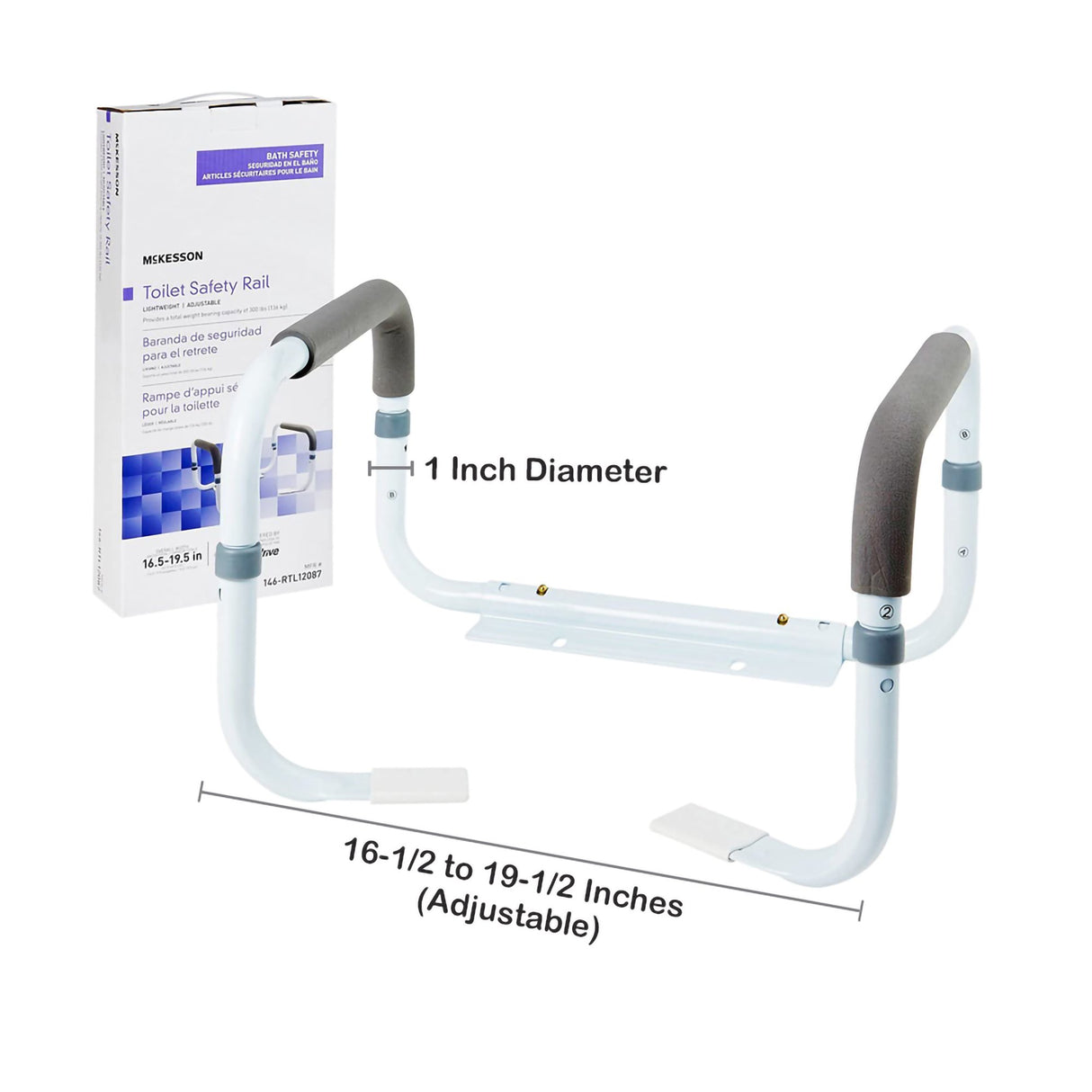 Toilet Safety Rail McKesson White Steel