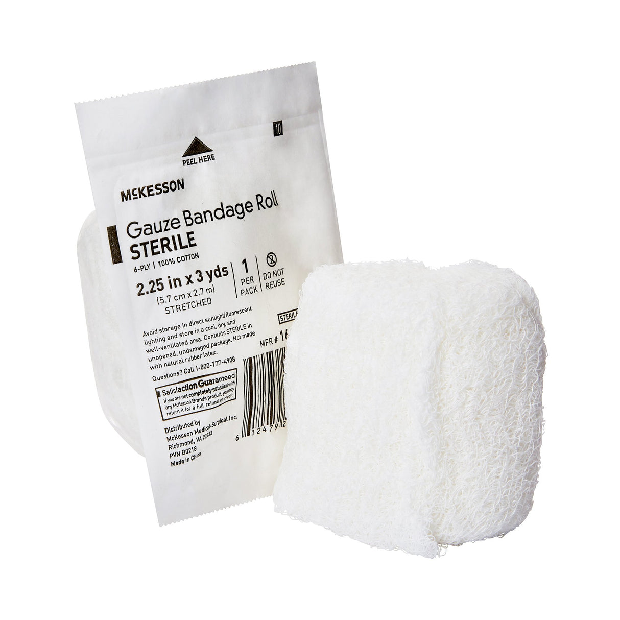 Fluff Bandage Roll McKesson 2-1/4 Inch X 3 Yard 6-Ply Sterile 1 per Pouch