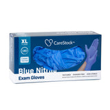 Exam Glove CareStock X-Large NonSterile Nitrile Standard Cuff Length Textured Fingertips Blue Chemo Tested