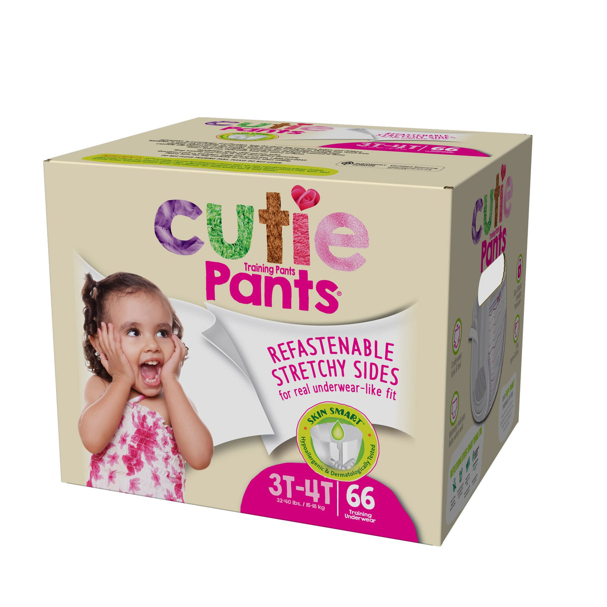 Female Toddler Training Pants Cutie Pants Size 3T to 4T Disposable Heavy Absorbency