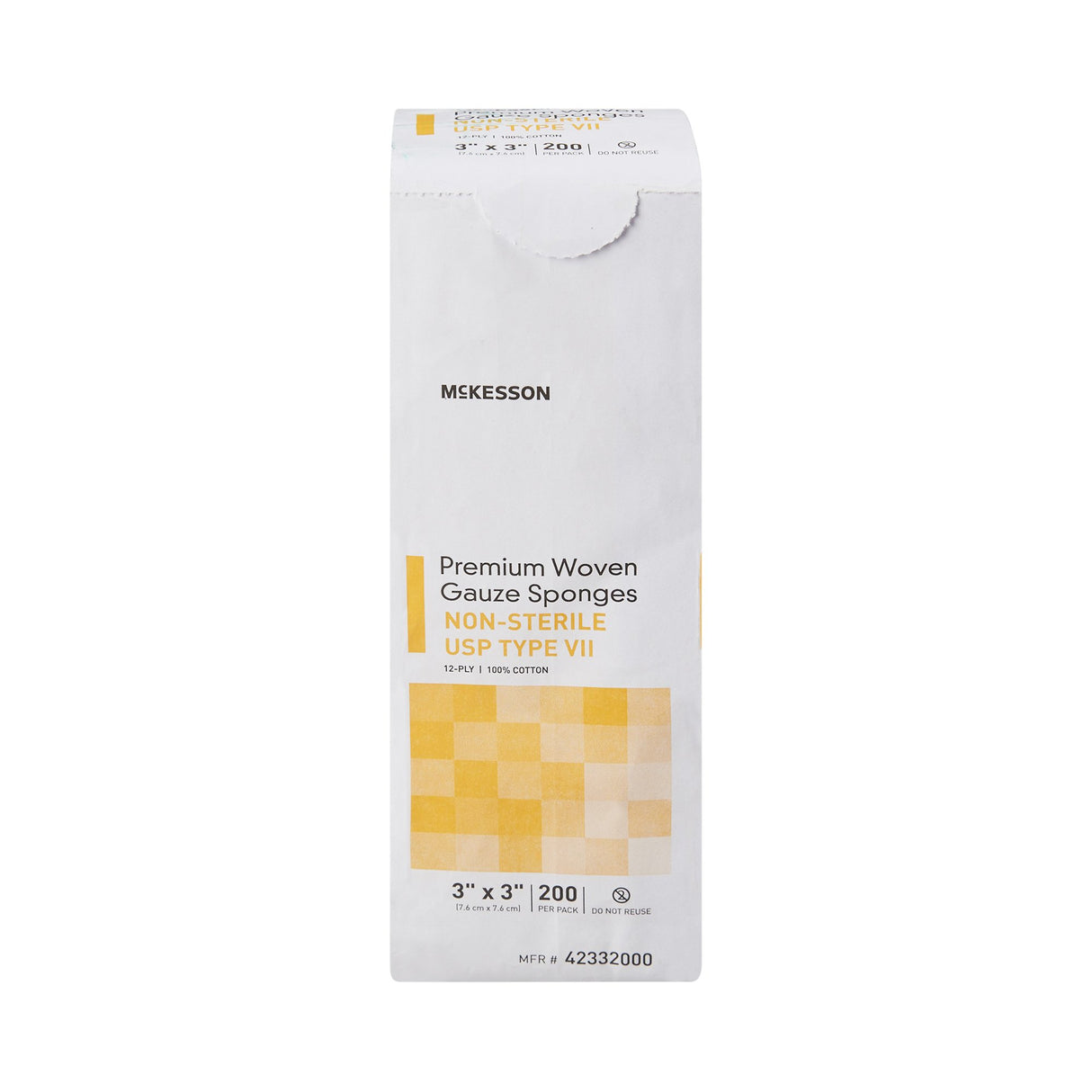 Gauze Sponge McKesson 3 X 3 Inch 12-Ply NonSterile 200 per Pack