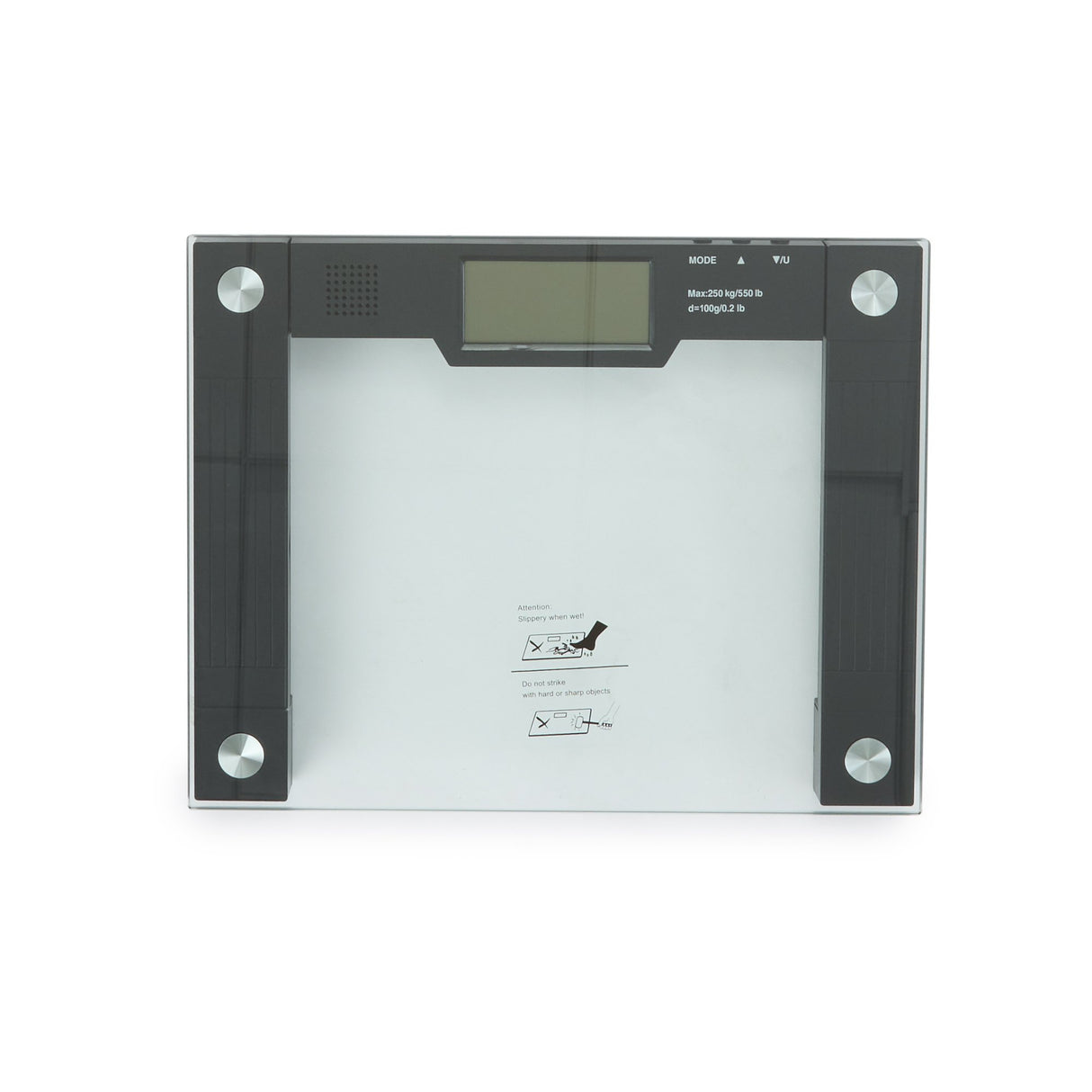 Floor Scale Ideaworks Digital Display 550 lbs. / 250 kg Capacity Black / Glass AC Power