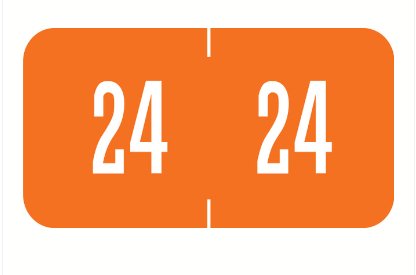 Pre-Printed Label Tabbies Chart Tab Orange 24 24 White Date 3/4 X 1-1/2 Inch