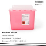 Sharps Container McKesson Prevent Red Base 11 H X 12 W X 4-3/4 D Inch Horizontal Entry 1.35 Gallon