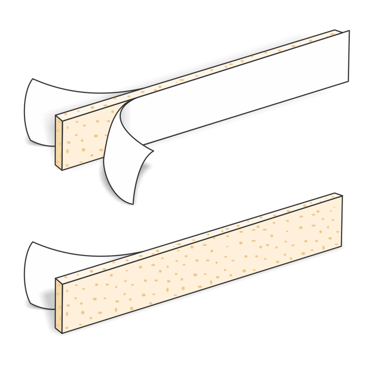 Adhesive Foam Strips Urofoam 1 Sided, NonSterile, 0.09 X 1 X 5.75 Inch