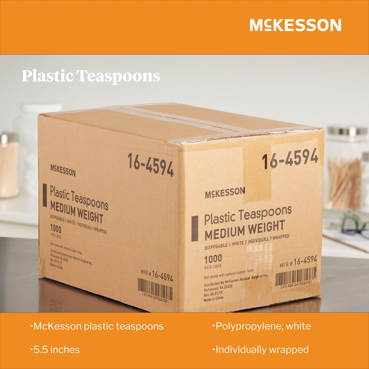 Spoon McKesson Medium Weight White Polypropylene