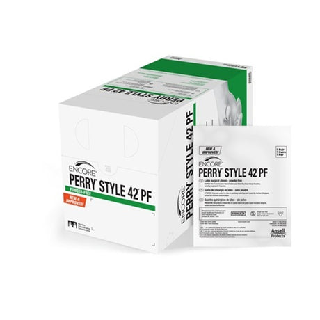 Surgical Glove ENCORE Perry Style 42 PF Size 6 Sterile Latex Standard Cuff Length Micro-Textured Natural Chemo Tested