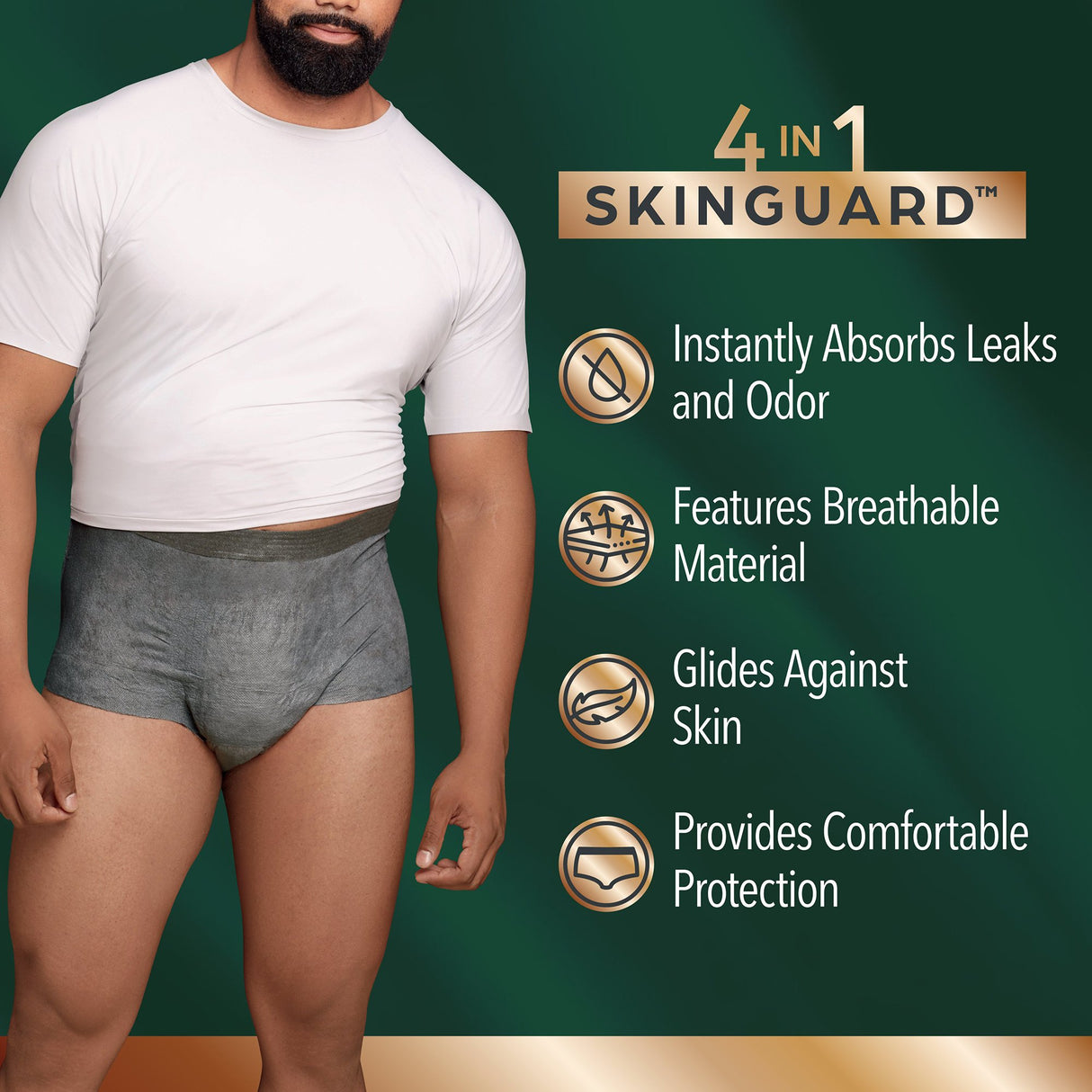 Male Adult Absorbent Underwear Depend Real Fit Waistband Style Small / Medium Disposable Heavy Absorbency