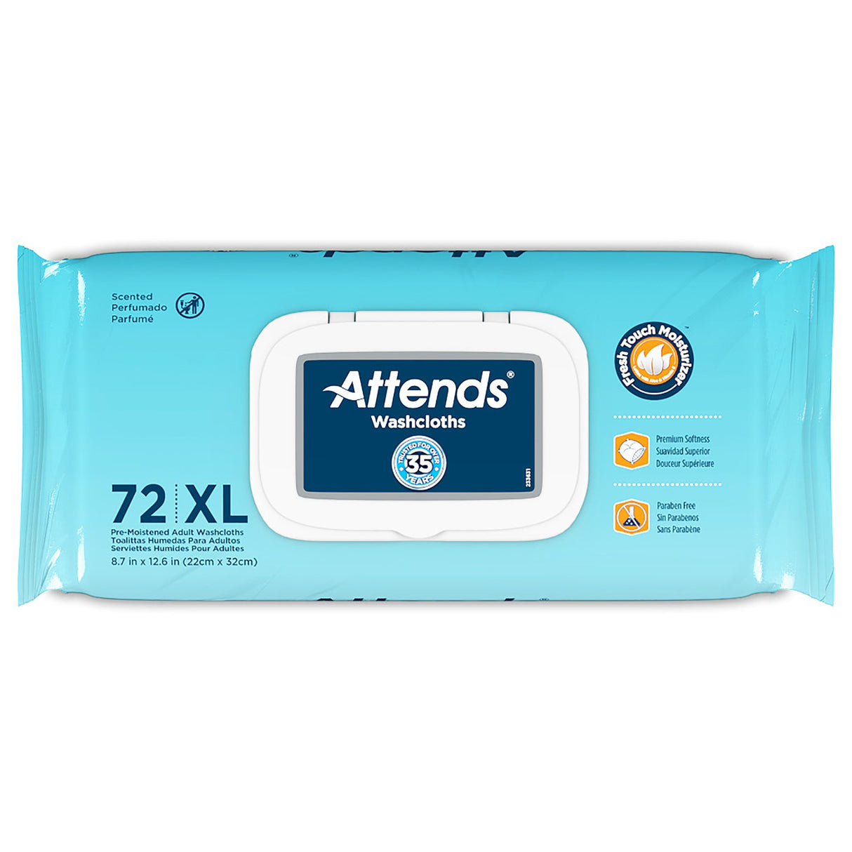 Personal Cleansing Wipe Attends Soft Pack Scented 72 Count
