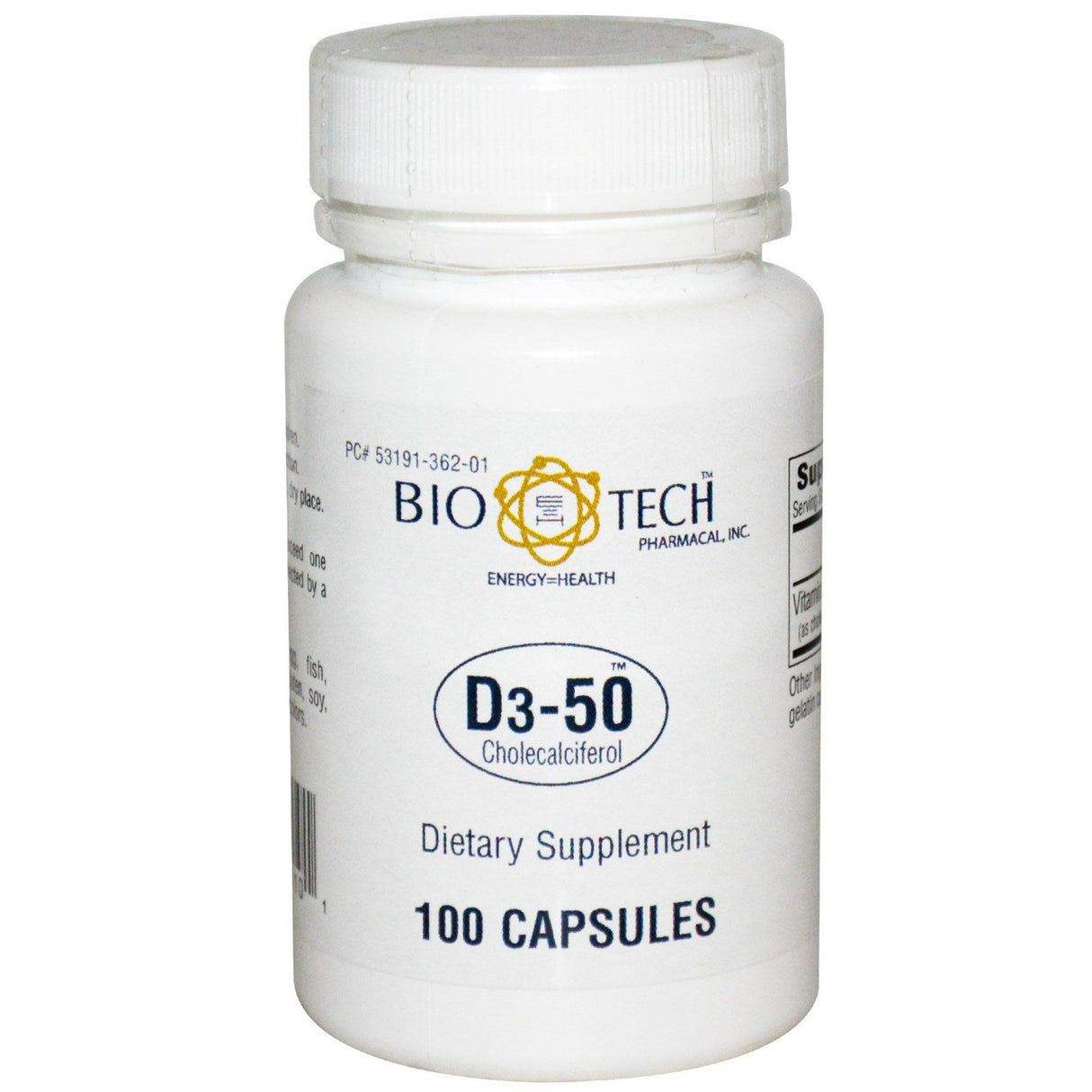 Vitamin Supplement Bio Tech Vitamin D3 5,0000 IU Strength Capsule 100 per Bottle