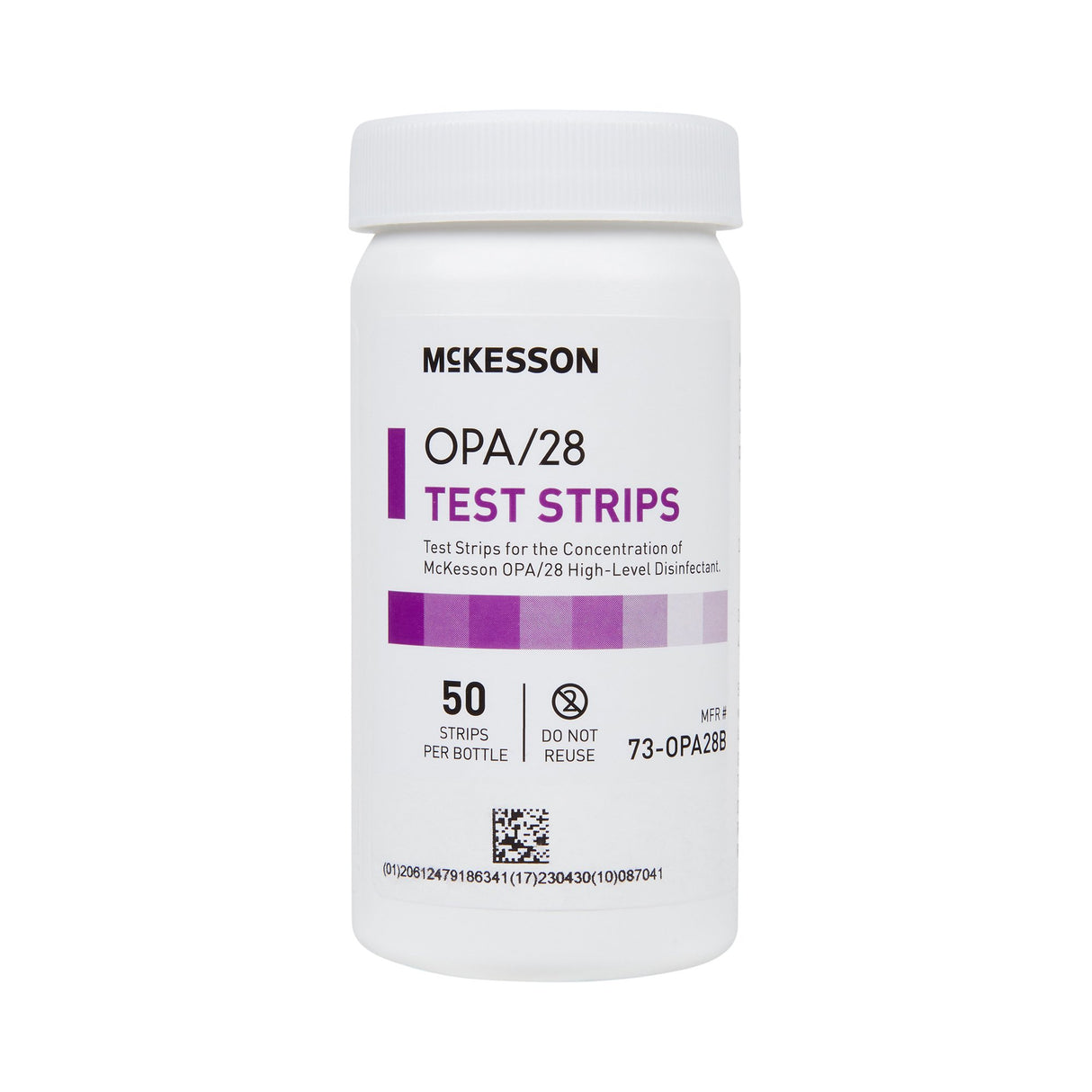 OPA Concentration Indicator McKesson OPA/28 Pad 50 Test Strips Bottle Single Use