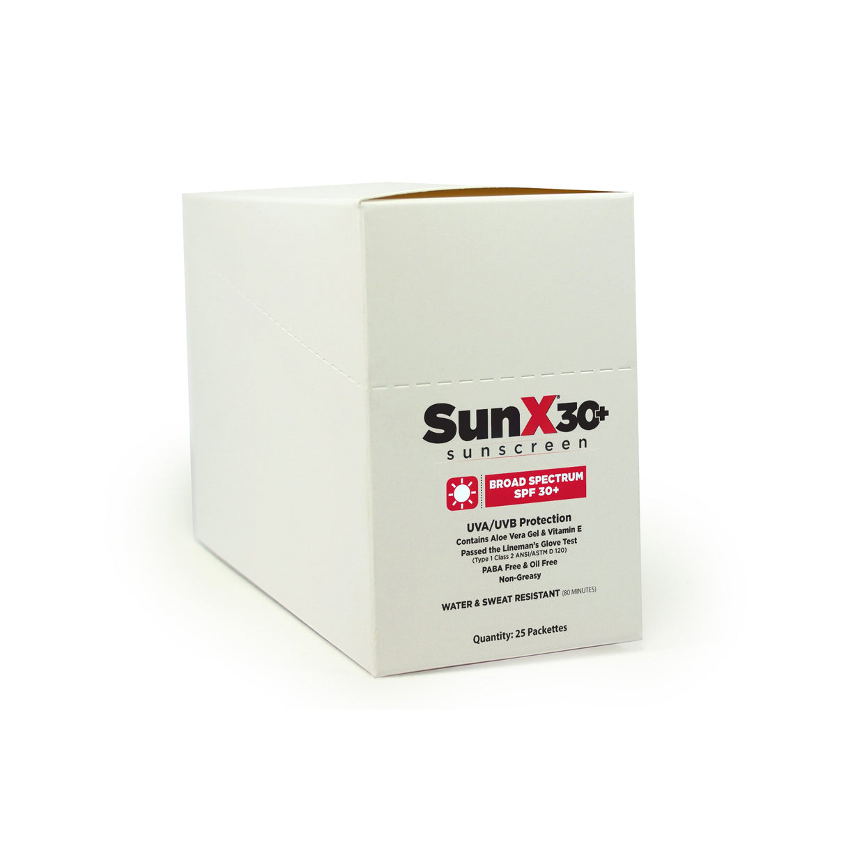 Sunscreen with Dispenser Box SunX 30+ SPF 30 Lotion 1.25 oz. Individual Packet