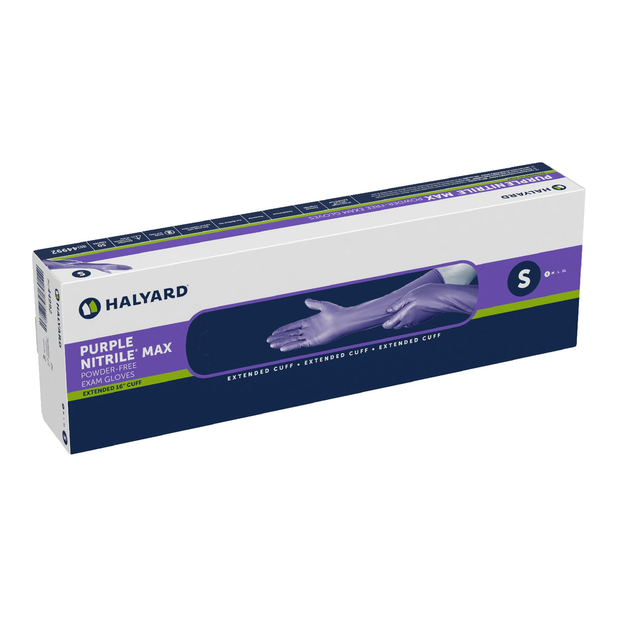 Exam Glove Purple Nitrile Max Small NonSterile Nitrile Extended Cuff Length Fully Textured Purple Not Rated