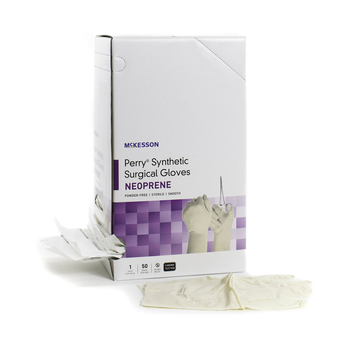 Surgical Glove McKesson Perry Synthetic Surgical Gloves Size 6 Sterile Polychloroprene Standard Cuff Length Smooth Cream Chemo Tested