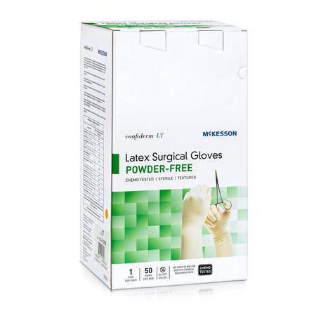 Surgical Glove Confiderm LT Size 7 Sterile Latex Standard Cuff Length Fully Textured Ivory Chemo Tested