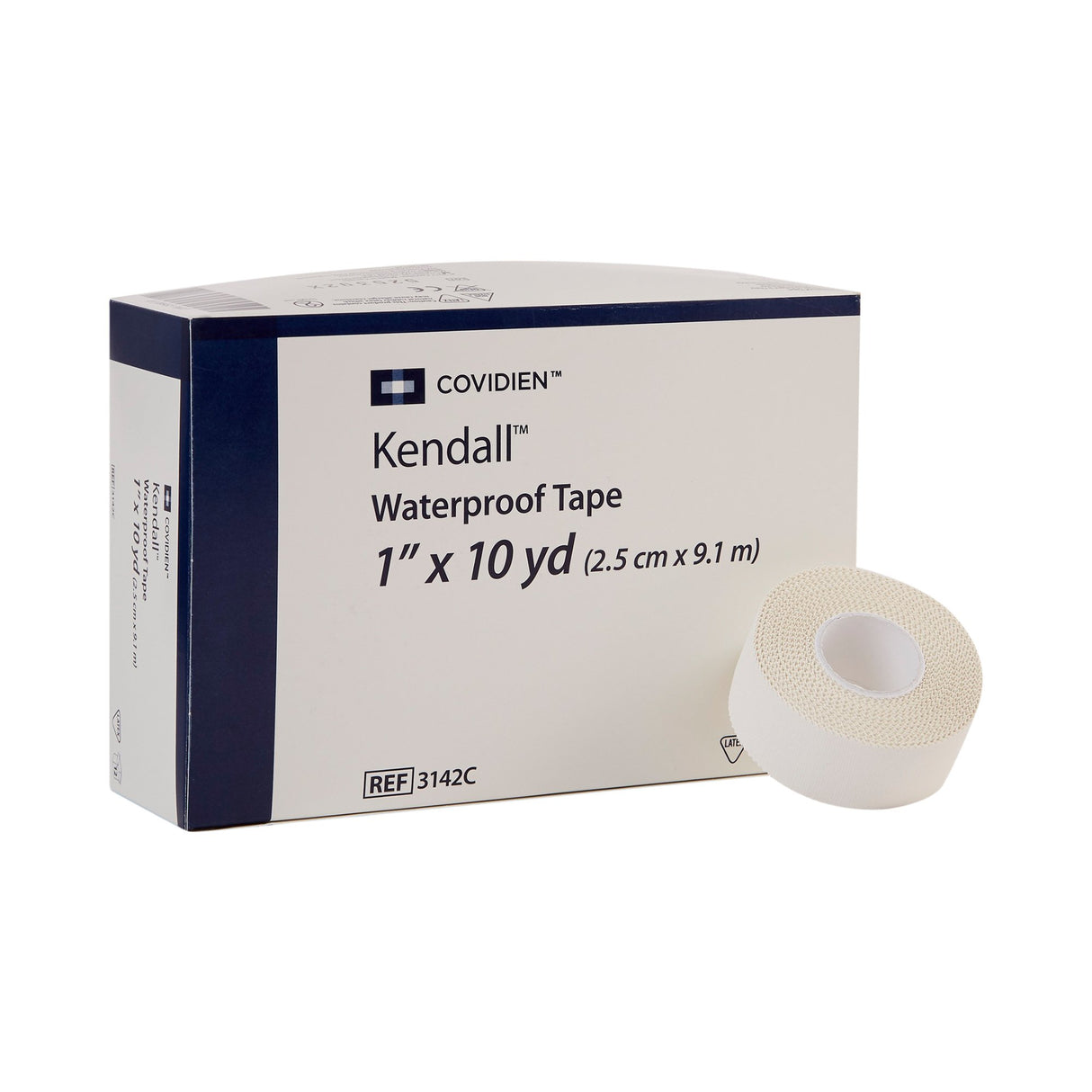 Waterproof Medical Tape Kendall White 1 Inch X 10 Yard Cloth NonSterile