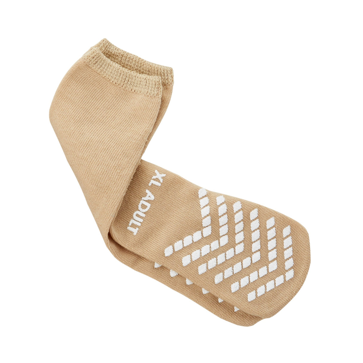 Slipper Socks McKesson Unisex Adult X-Large Single Tread Single Patient Use Tan