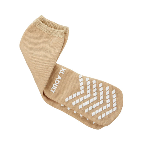 Slipper Socks McKesson Unisex Adult X-Large Single Tread Single Patient Use Tan