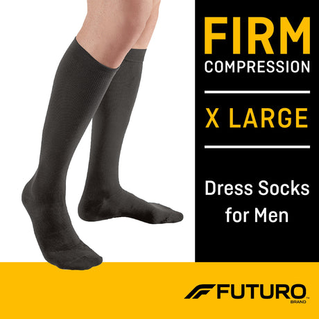 Compression Socks 3M Futuro Knee High X-Large Black Closed Toe