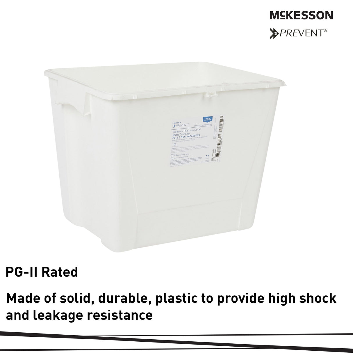 Pharmaceutical Waste Container McKesson Prevent White Base 13-1/2 H X 17-3/10 W X 13 L Inch Vertical Entry 8 Gallon