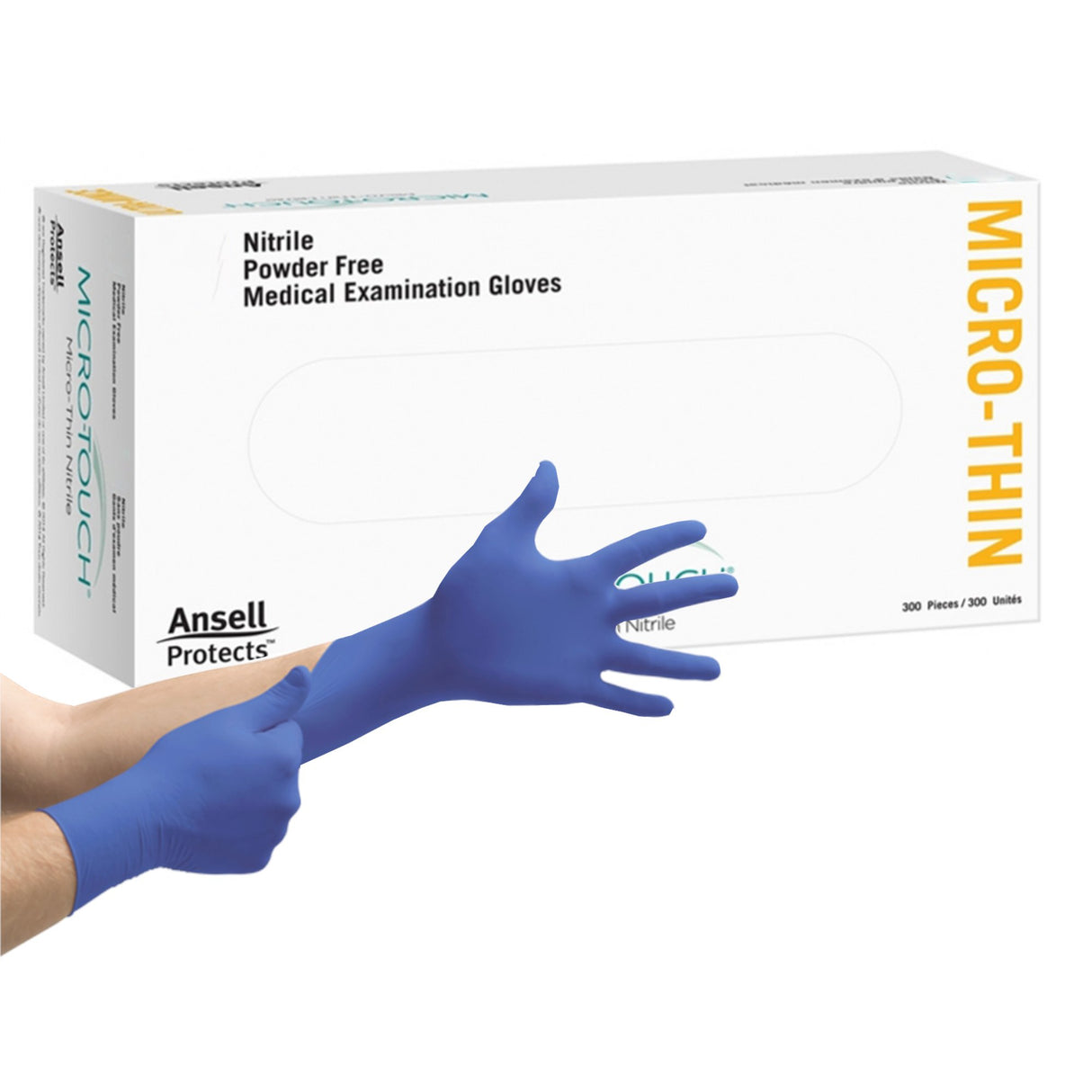 Exam Glove Micro-Touch Micro-Thin Small NonSterile Nitrile Standard Cuff Length Textured Fingertips Blue Not Rated