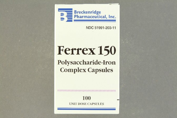 Mineral Supplement Ferrex Polysaccharide / Iron 150 mg Strength Capsule 100 per Box